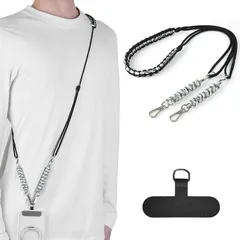 【新品】 [KABANTiFY] スマホストラップ 携帯ストラップ 首掛け・斜め掛け対応 編み込み 軽量 おしゃれ スマホショルダーストラップ 2WAY仕様・取り外し可能 長さ調節可能 ストラップホルダー1枚付き 全機種対応 肩掛け 落下防止 アウトドア・ 0