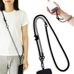 【新品】 [Cocovist] スマホストラップ ショルダー ネック ハンド 対応 【3WAY・長さ調整可能】 軽量 丈夫 落下防止 取り外し簡単 スマホショルダー 携帯ストラップ 男女兼用 (ブラック) 0
