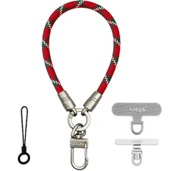 【新品】 [APEGG] ハンドストラップ 携帯ストラップ スマホストラップ 手首 取り外し 丸紐6.5mm カメラストラップ 落下防止 紛失防止 全機種対応 ストラップホルダーX2付属 可愛い おしゃれ トレンド クリスマスギフト(Chrisred) 1