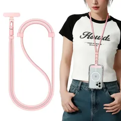 【新品】 スマホストラップ 長さ調節可能 スマホショルダー 装着長さ41cm~76cm 携帯ストラップ 7mmナイロン 首掛け/斜め掛け/肩掛け三用 紛失・落下防止 ネックストラップ ケータイホルダー 多用途 丈夫 iPhone/Android対応 (ピン 0