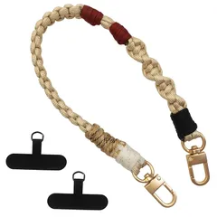 【新品】 [Kukefa] スマホストラップ 手首 可愛い 編み込み ハンドストラップ スマホ おしゃれ スマホ 手首 ストラップ 頑丈 ハンドスマホストラップ ins風 携帯ストラップ 手首 挟むだけ スマホ落下防止 紛失防止 0