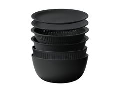 ライクイット (like-it) ざる ボウル 電子レンジ対応 Colander&Bowl 米とぎにも使える ザルとボール ブラック 6点セット 日本製 水切り 湯切り可能 耐熱ボウル☆彡