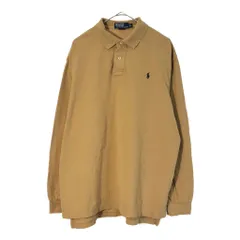 Polo by Ralph Lauren ポロ ラルフローレン 長袖ポロシャツ ライトブラウン(メンズ XL)中古 古着 X4075