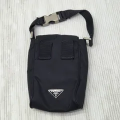 3 S02559 PRADA プラダ 2way ショルダーバッグ スマホポーチ サコッシュ 三角ロゴ テスート ナイロン ブラック 斜め掛け  鞄 ブランド