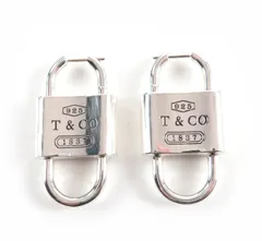 極美品★TIFFANY&Co. ティファニー ティファニー 1837 ラージ ダブル ロックドロップ ピアス AG925 シルバー 箱・ケース付き 重量13.9g レディース