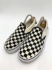 VANS バンズ 500714 フラッグチェック スリッポン スニーカー size24/白ｘ黒 ■■ レディース