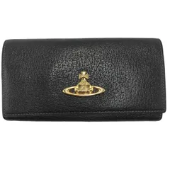 ヴィヴィアンウエストウッド Vivienne Westwood オーブマーク ロゴ レザー シボ革 スナップ ロングウォレット 長財布 がま口 レディース 表記無 
