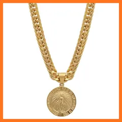 【新品】 [silver KYASYA]6面カット ダブル喜平ネックレス 18k gp コイン マリア ネックレス ゴールド 18金 仕上げ ペンダント メンズ HIPHOP b系 50cm 60cm 専用BOX付属（50cm） 0