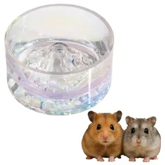 Alpha Depot ハムスター 水入れ ガラス製 ウォーターボウル 富士山デザイン こぼれにくい 給水器 餌入れ 小動物 小鳥 インコ ハリネズミ ジャンガリアン ペット用 ボウル のサムネイル