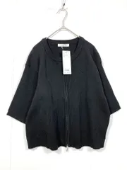 新品 Samansa MOS2 blue サマンサモスモス ダブルジップ ニット カーディガン sizeF/黒 ■■レディース