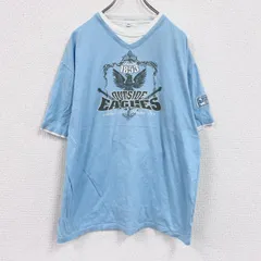 古着 used　EAGLES　半袖プリントTシャツ　バンドＴ　水色　ライトブルー　2XLサイズ　【値引き交渉OK！】
