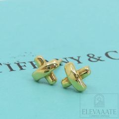 ティファニー✨️ ピアス クロス ステッチ 750 ゴールド - メルカリ