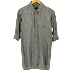 ラルフローレン RALPH LAUREN 90s YARMOUTH 金丸印 ポニー刺繍 チェック柄 ボタンダウン 5分袖シャツ  レディース  16 1/2 34/35