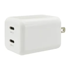 【新品】オーム電機 AudioComm PD対応 AC充電器(Type-C+Type-C搭載)｜MAV-AP45WCC-W 01-7368 