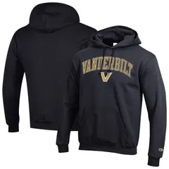 チャンピオン メンズ トップス Tシャツ ロゴ パーカー MensChampion Black Vanderbilt Commodores Arch Over Logo Pullover Hoodie Van Black ブラック