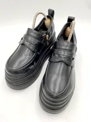 YOSUKE ヨースケ 2710042 厚底スニーカー底コインローファー シューズ size24cm/黒 ■■レディース