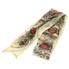 Christian Dior (クリスチャンディオール) ミッツア リボンスカーフ シルク アイボリー