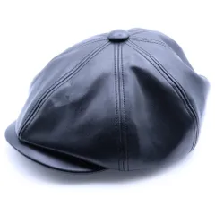 CPH (シーピーエイチ) フェイクレザー キャスケット ハンチング帽 帽子 ブラック 575SL