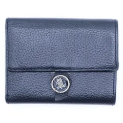 LANVIN (ランバン) レザーコンパクトウォレット ロゴプレート コインケース ブラック