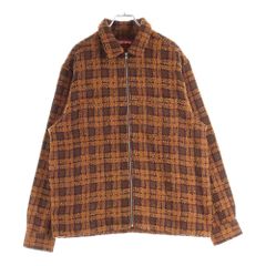 Supreme チェック柄 ジップアップジャケット 茶色25aw最終値下げ Supreme チェック柄 ジップジャケット ブラウン ボアジャケット最終