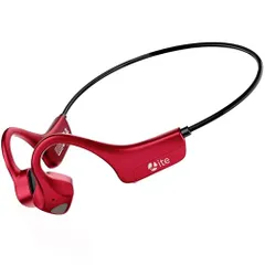 ◆骨伝導イヤホン Bluetooth マイク付き 耳掛け式 こつでんどう イヤホン 耳を塞がない オープンイヤー ノイズキャンセリング 通話専用 クリアな通話体験 ヘッドセット ワイヤレス ヘッドホン 赤