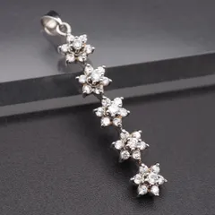 Q988 ダイヤモンド風 925刻印 ペンダント トップ フラワー デザイン シルバー チャーム ヘッド