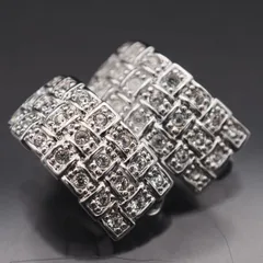 Q394 スワロフスキー SWAROVSKI イヤリング フープ ダイヤモンド風 デザイン シルバー