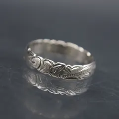 R026 ハワイアンジュエリー K 925刻印 リング プルメリア デザイン シルバー 指輪 6号