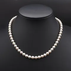 R432 本真珠 最大6.9ｍｍ珠 パール SILVER刻印 ネックレス グレー系カラー デザイン シルバー 6月誕生石