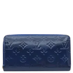ルイヴィトン LOUIS VUITTON 長財布 ジッピー ウォレット モノグラムヴェルニ グランブルー ゴールド金具 青 ラウンドファスナー  M90047 CA1163 【箱】【中古】