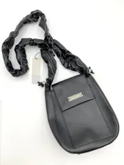 新品 un/neu アンノイ 定価4950円 ギャザーハンドルフェイクレザーレザーフラップ ショルダー バッグ 黒  ■■レディース