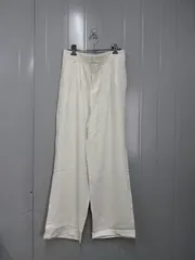 レディース ワイドパンツ 白 XXL  ストレート スラックス 【小柄向け】 Q-000834  bu1