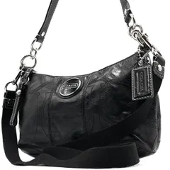 美品● COACH コーチ 2way ショルダーバッグ ワンショルダー ロゴ チャーム ブラック レザー