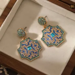 Aurelia 宮廷風 ドロップピアス 揺れる 大ぶり 西欧風 アンティーク ビンテージ レトロ 豪華 エレガント ピアス 亜鉛合金 ステンレス針 パーティー 宴会 華やか 上品 フォーマル ドレス アクセサリー