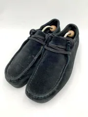 clarks クラークス Wallabee ワラビー シューズ sizeUK8ハーフ/黒 ■■◎メンズ
