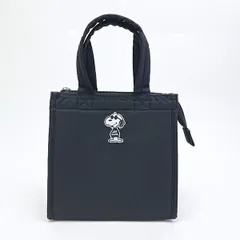 スヌーピー ジョークール 保冷 ランチトートバッグ(M) ブラック 正面モノトーン SNOOPY