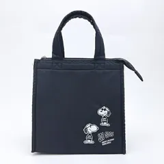 スヌーピー ジョークール 保冷 ランチトートバッグ(L) 集合ロゴモノトーン ブラック SNOOPY