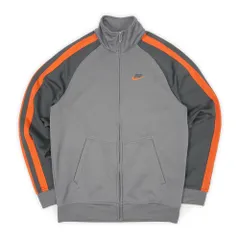 ナイキ NIKE 00s 2000年代 Y2K トラックジャケット ジャージ スウォッシュロゴ 刺繍 USA ヴィンテージ アメリカ 古着 メンズ コート ジャケット グレー オレンジ M【中古】