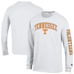 チャンピオン メンズ トップス Tシャツ ロゴ Mens Champion Whitennessee Volunteers Arch Over Logo 2Hit Long Sleeve TShirten White ホワイト