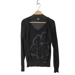 ジョンガリアーノ JOHN GALLIANO 00S 変形 フラワー スパンコール ローゲージ ラメ Vネック ニット レディース import：S 