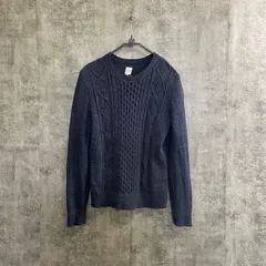 【T-298】GAP ギャップ ケーブルニット セーター ネイビー レディースXS コットンニット クルーネック