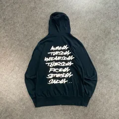 FUTURA LABORATORIES フューチュララボラトリーズ スウェット パーカー フーディー ジップアップ フルジップ ジャケット 両面プリント ブラック 黒