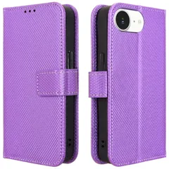 iPhone 17e / 16e ケース 手帳 チェック柄 手帳 ケース 【Color】パープル