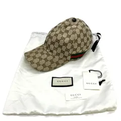 ◎◎GUCCI グッチ ウェブ ストライプ付き GGキャンバス ベースボールキャップ