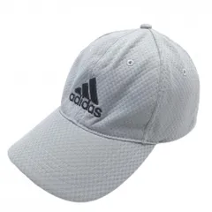 アディダス キャップ グレー ロゴ黒 型崩れ フリーサイズ(57-60cm)   ゴルフウェア adidas