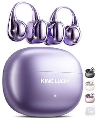 King Lucky Ear Cuff Wireless Open-Ear Bluetooth Earphones/Ear Cuff/Fall-Resistant/Waterproof IPX5/Built-in Microphone/Fast Charging/Sound Leak Suppression/ENC Call/Listen While Using Mobile Phones/Air Conduction Bluetooth Earphones Designed in Japan. Ear Clip Style/Boneless
