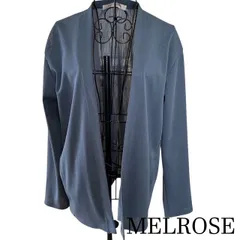 メンズメルローズ　MEN'S MELROSE ドライタッチ ノーカラーカーディガン ブルーのサムネイル