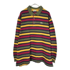 フランス製 LACOSTE ラコステ 長袖Ｔシャツ ボーダー マルチカラー(メンズ L相当)中古 古着 X4109
