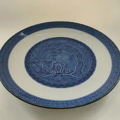 食器　皿　肥前焼　哲三郎窯　松竹梅　丸皿　大皿　絵皿　縁起物　白色　藍色　呉須【沖縄・離島は購入前連絡】のサムネイル