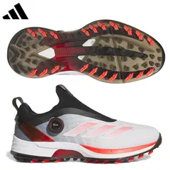 アディダス アディゼロ ZG25 ボア NLK60 スパイクレス ゴルフシューズ フットウェアホワイト×ルシッドレッド×コアブラック(IH9896)